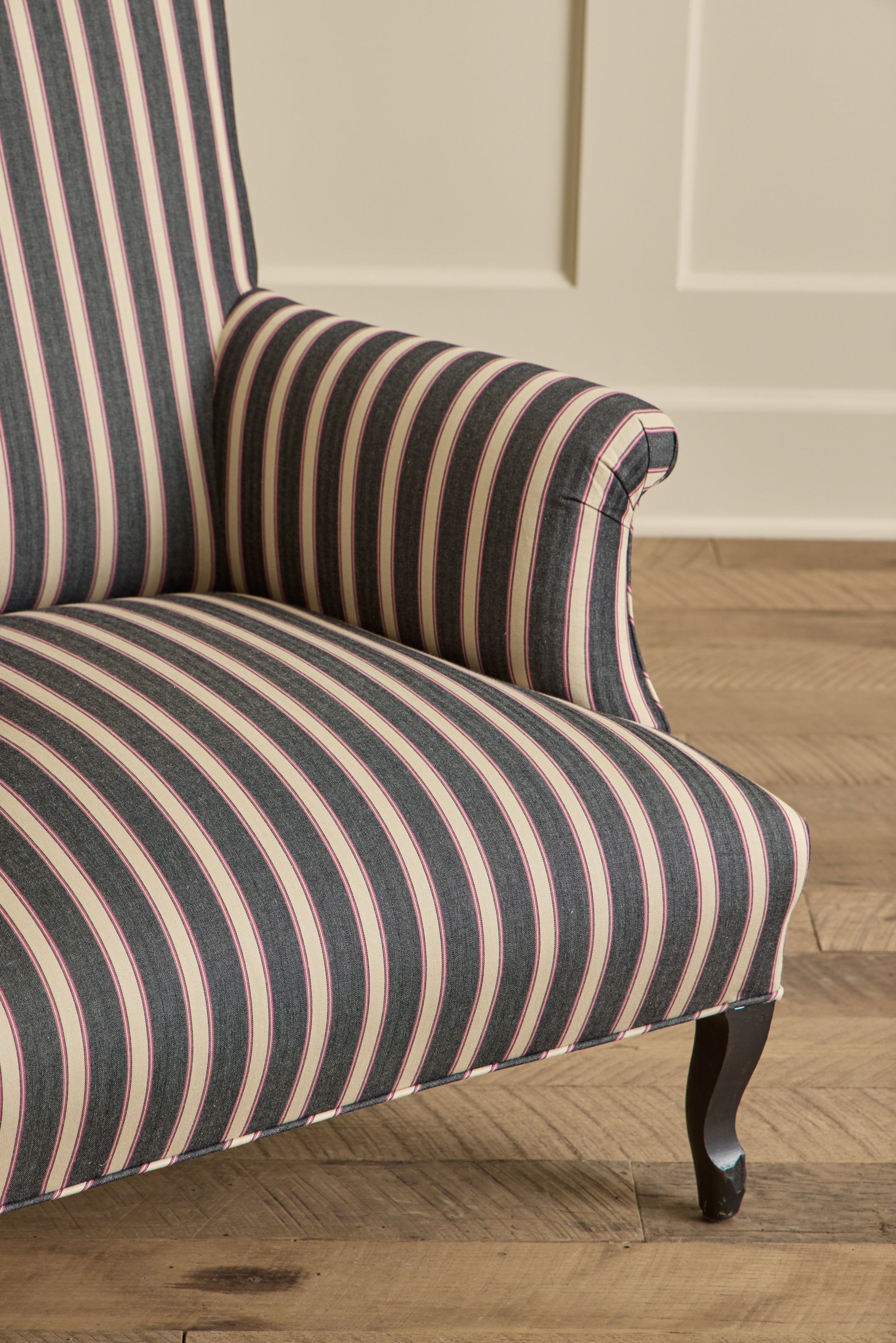 Pair of Napoleon III Striped Chairs