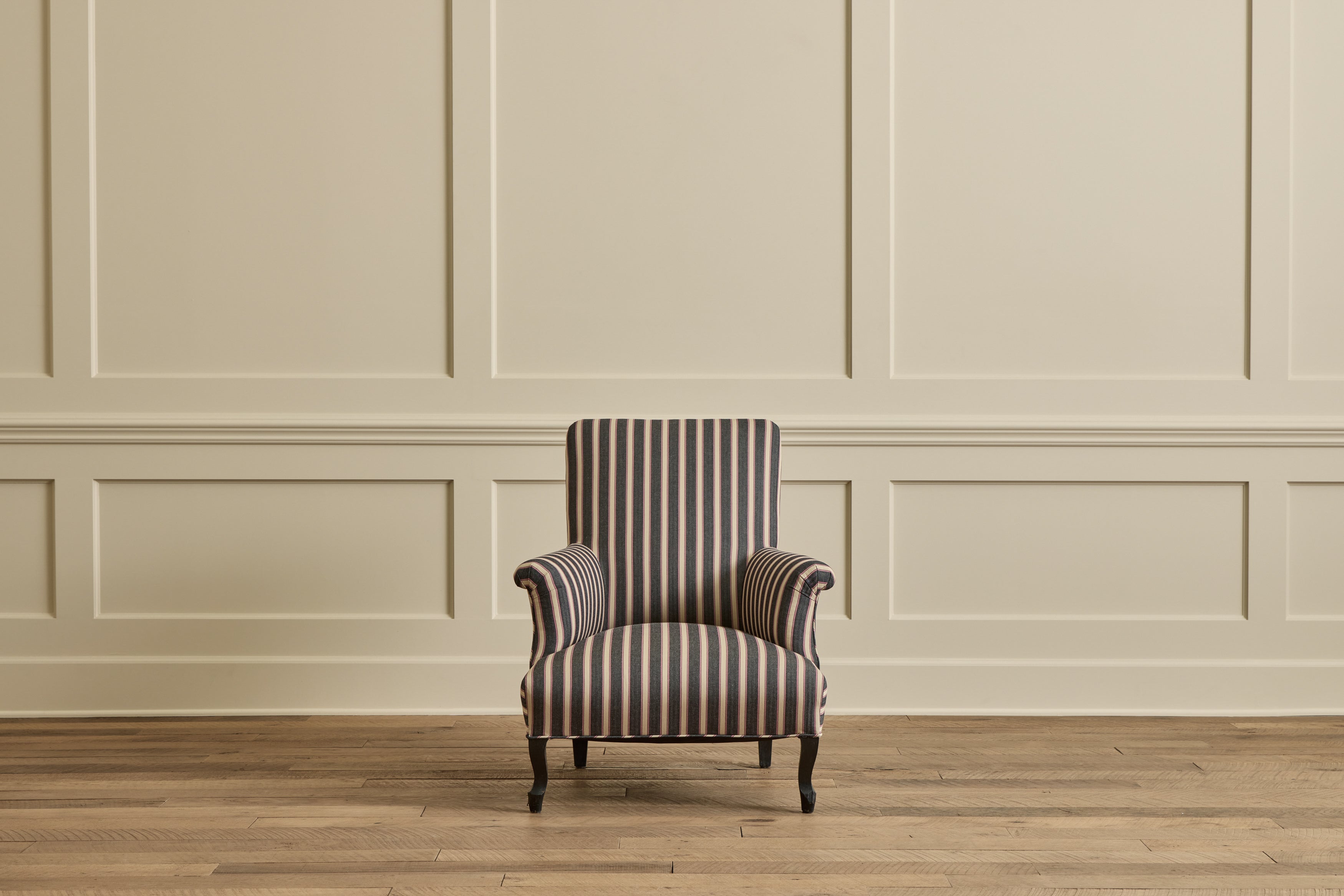 Pair of Napoleon III Striped Chairs