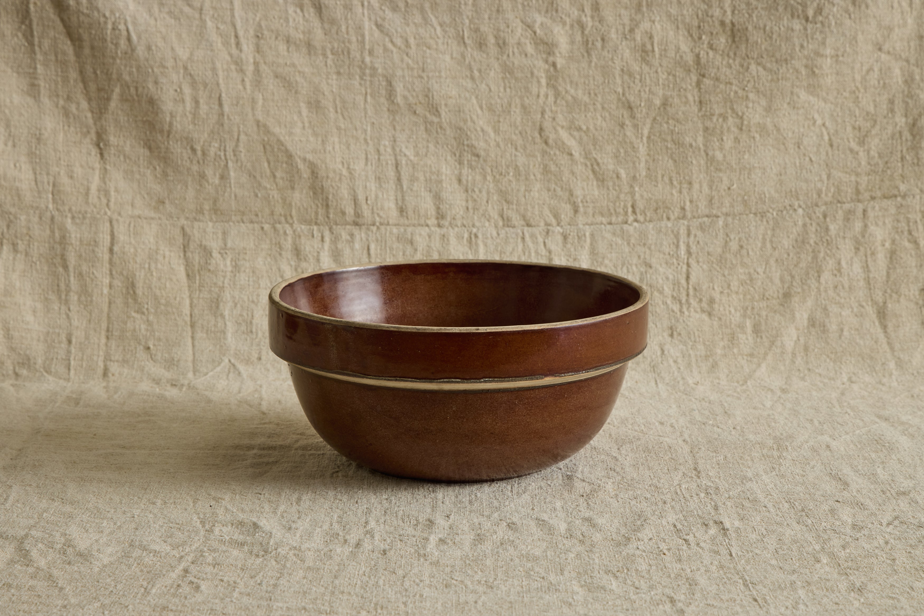 Light Brown Crock Bowl 12"