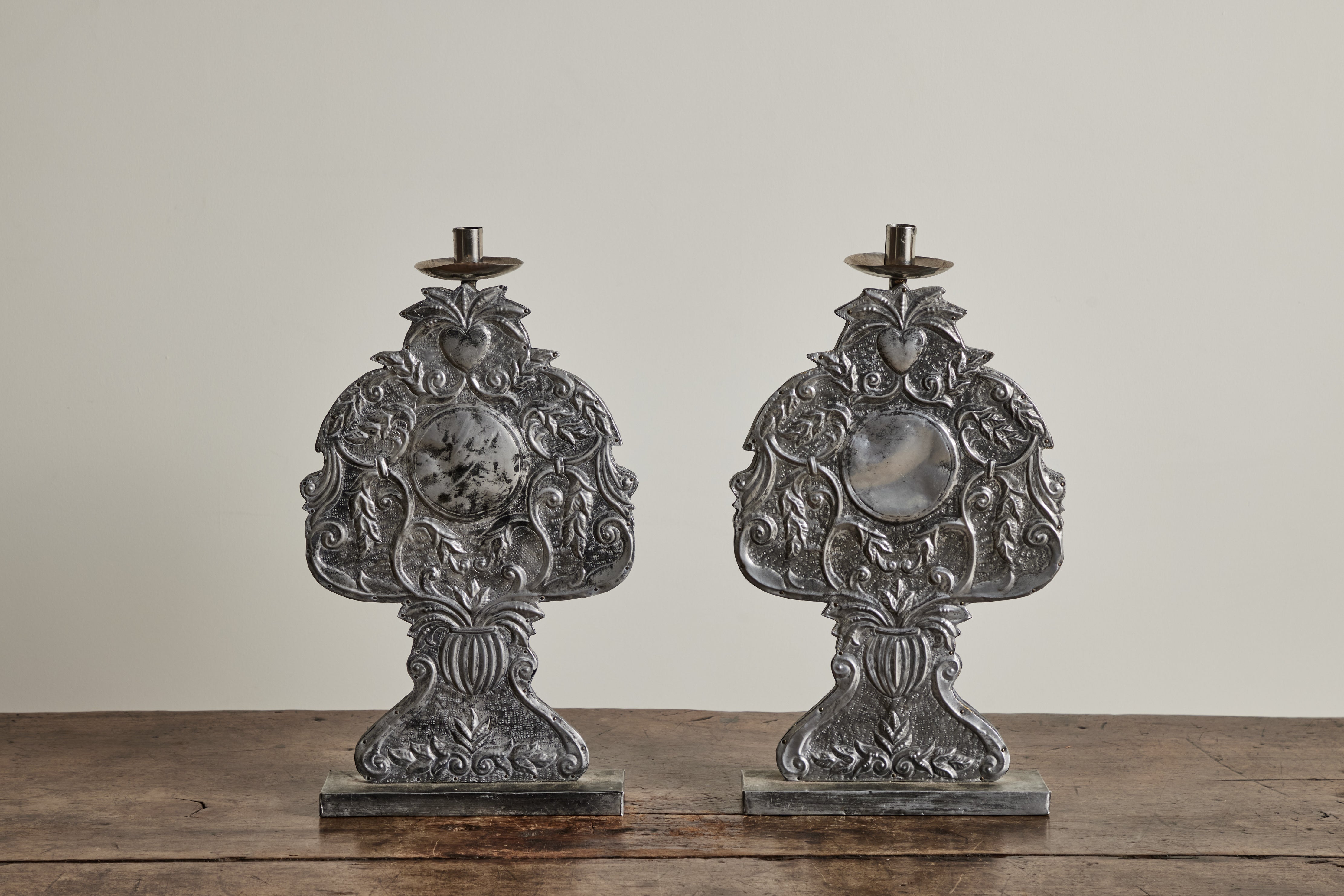 Pressed Tin Candle Holders