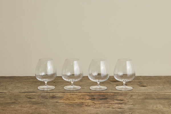Italian Crystal Glass Cognac Glasses, Set of 4