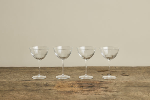 Italian Crystal Glass Martini Glasses, Set of 4