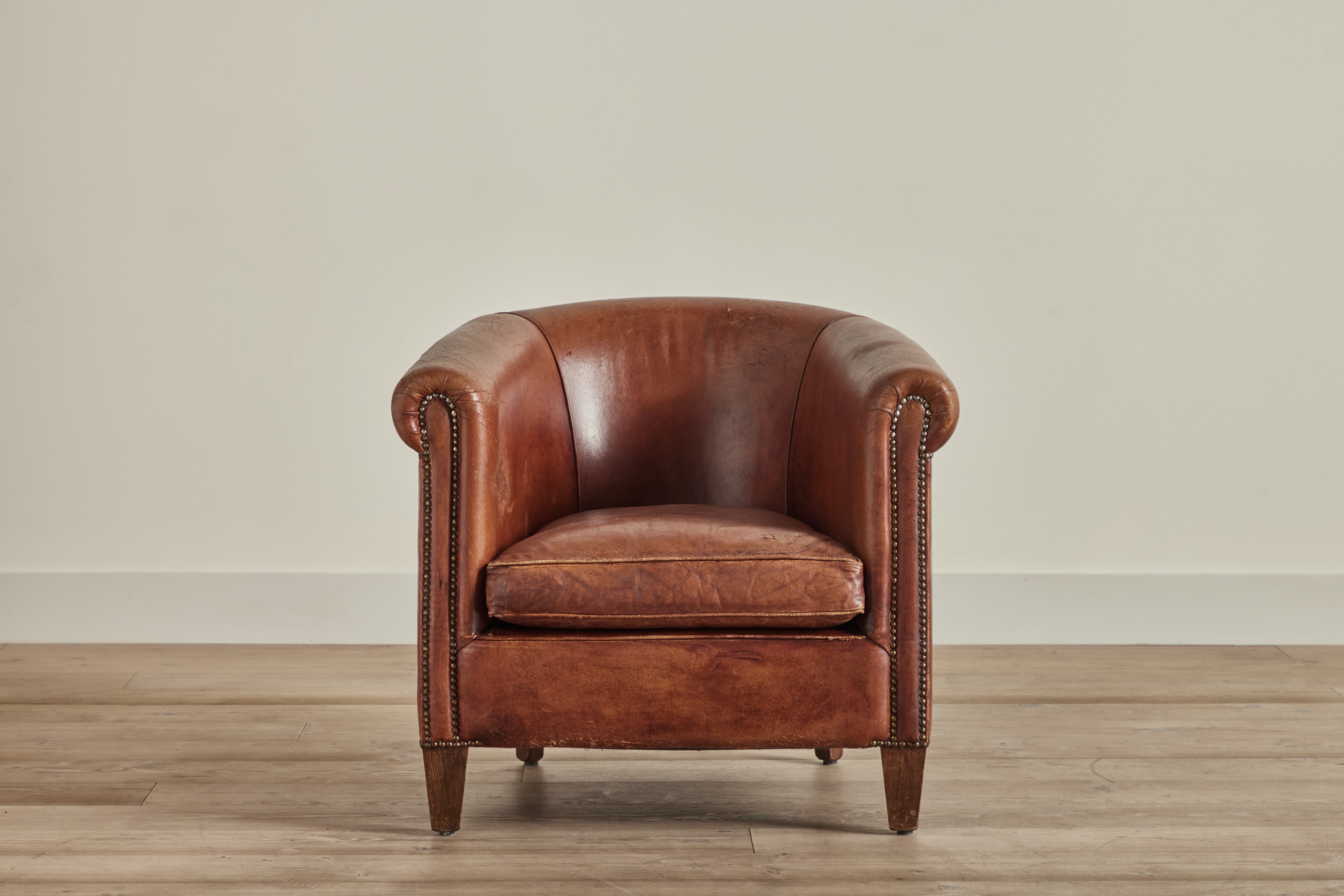 Pair of Leather Club Chairs