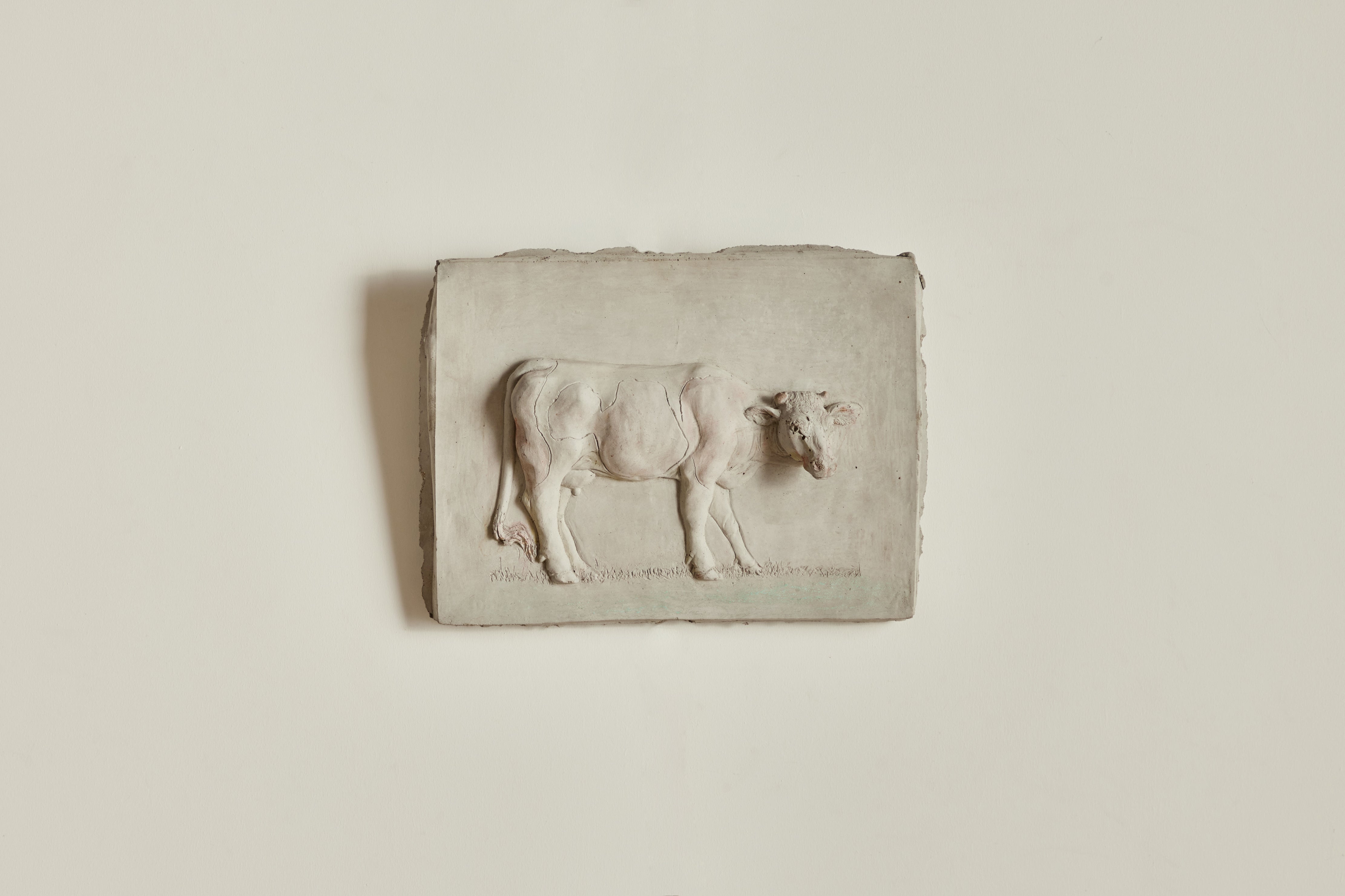 Cow Plaster Wall Relief