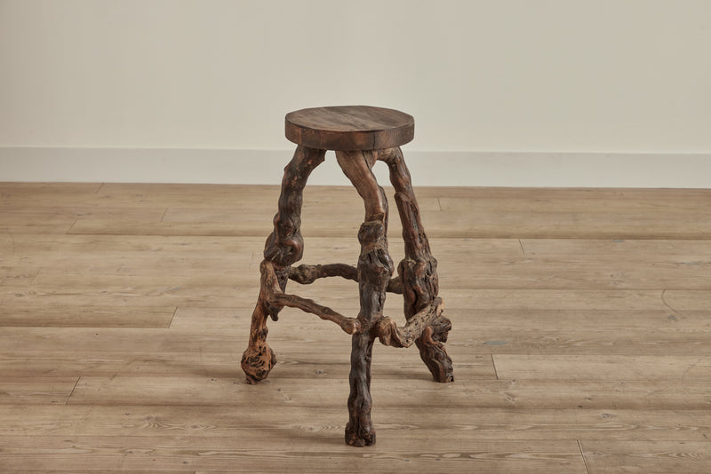 Pair of Burled Grapevine Stools