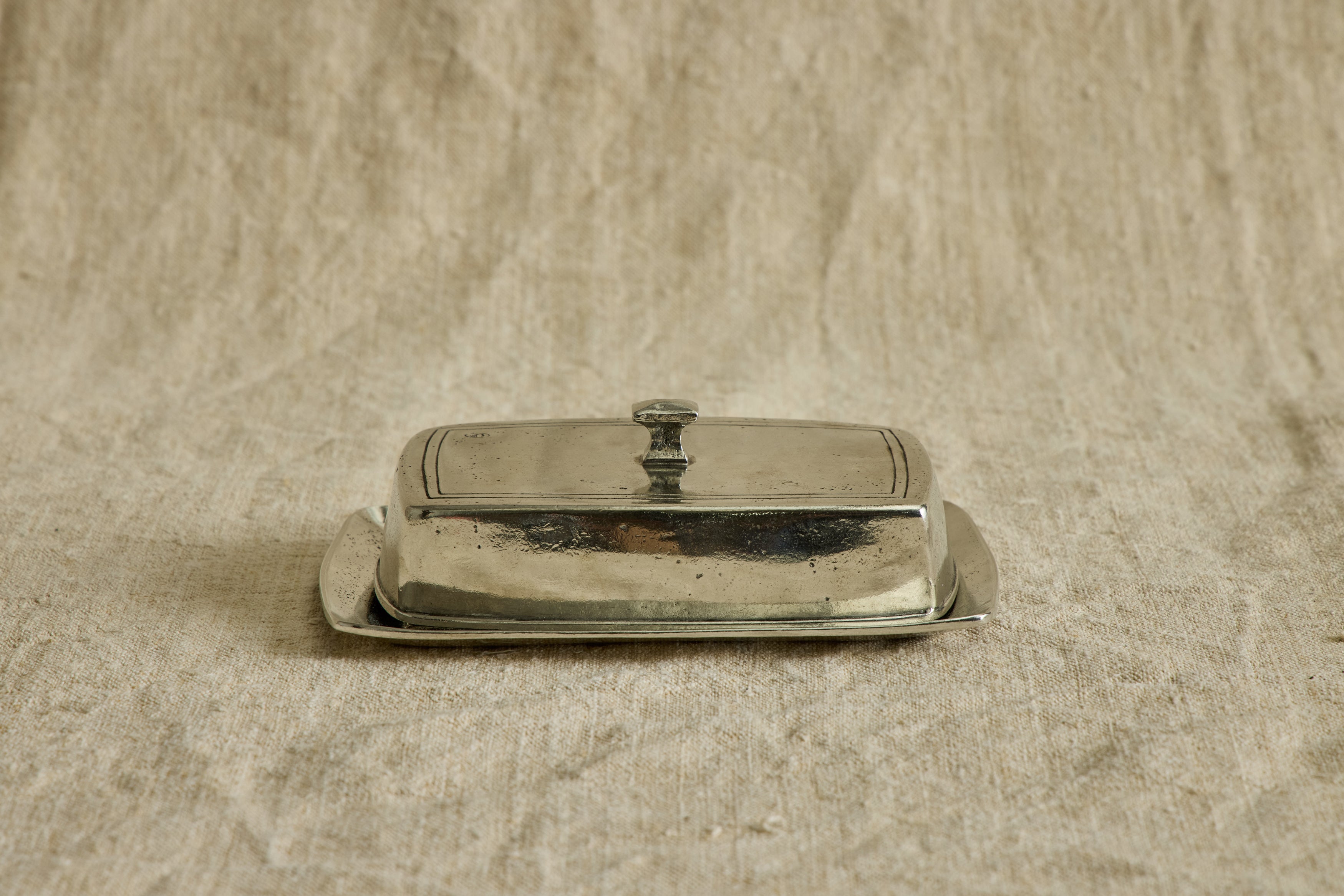 Italian Pewter Butter Dish