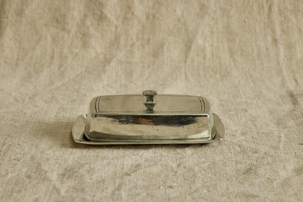 Italian Pewter Butter Dish