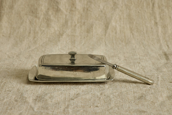 Italian Pewter Butter Dish