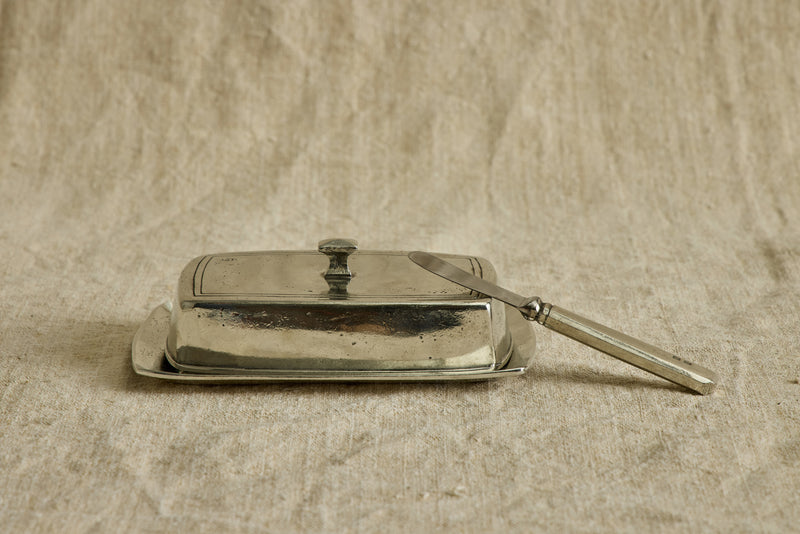 Italian Pewter Butter Dish