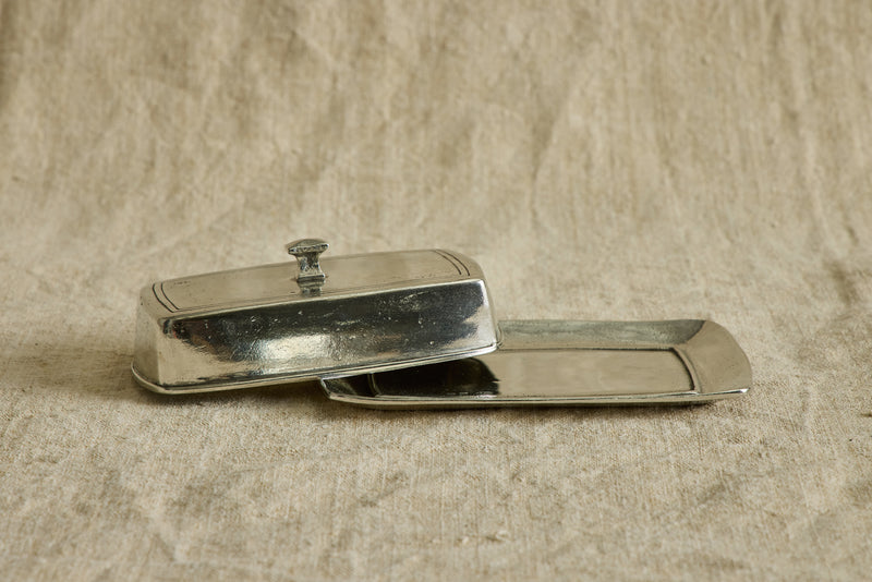 Italian Pewter Butter Dish