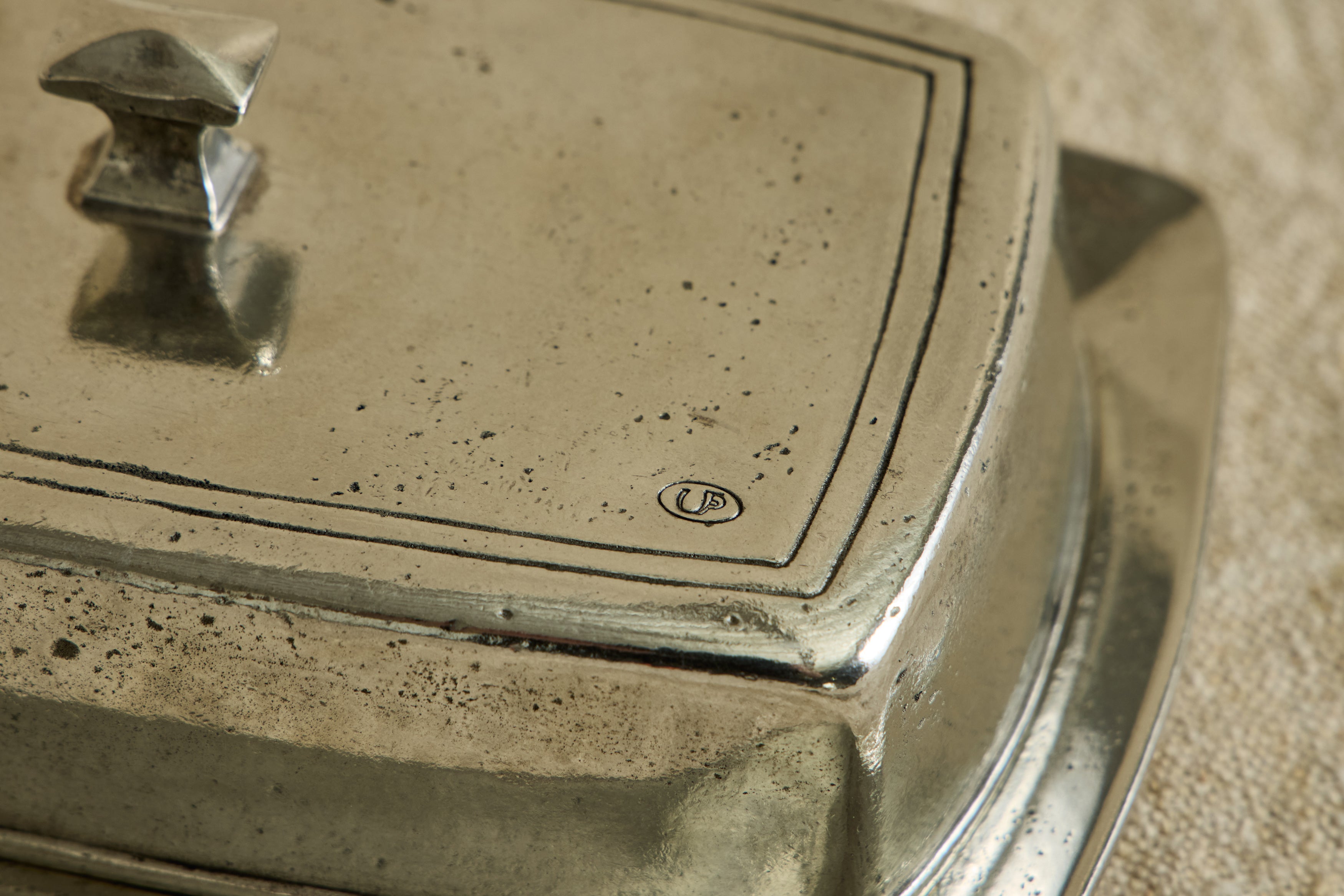Italian Pewter Butter Dish