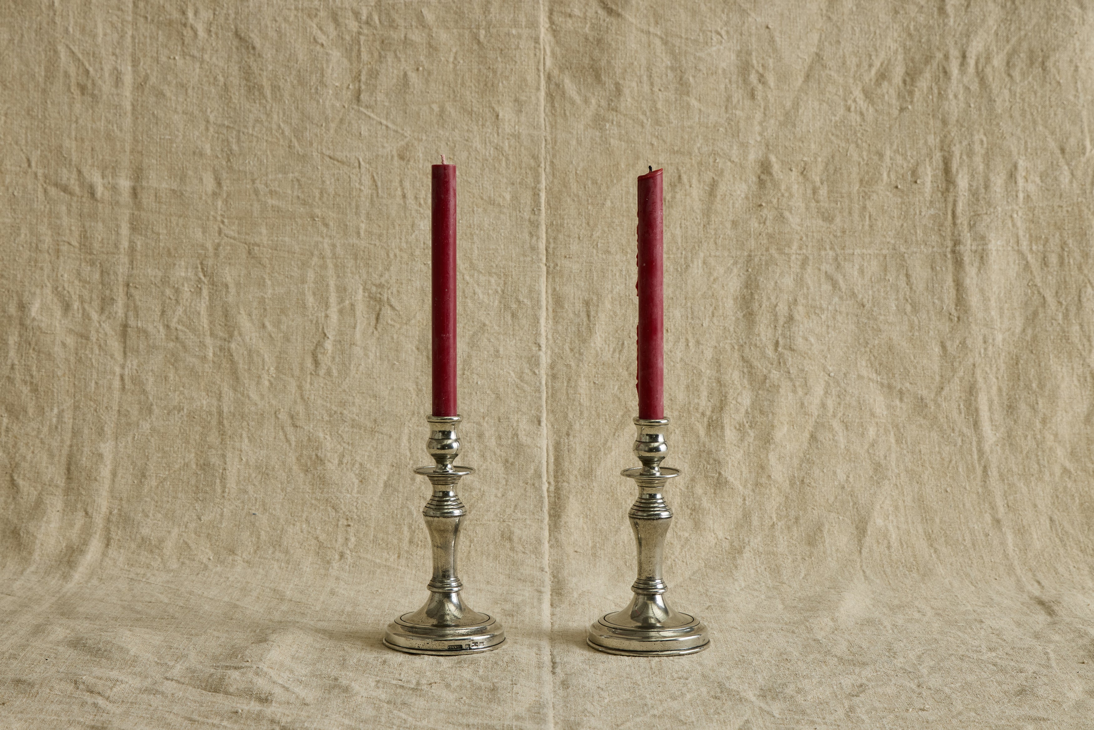 Italian Pewter Candlestick Holder