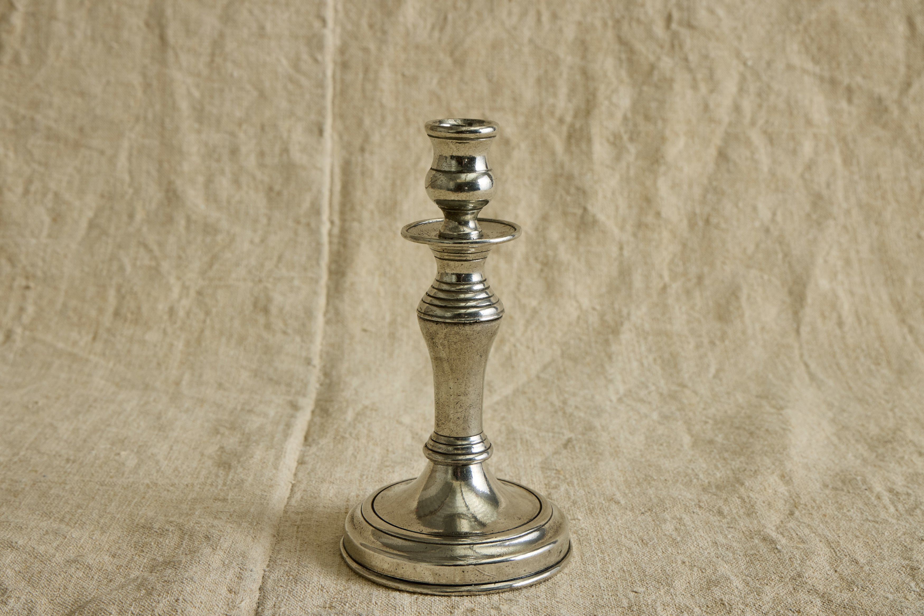 Italian Pewter Candlestick Holder
