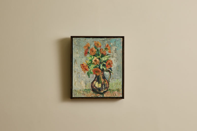 Orange Flower Vase Painting