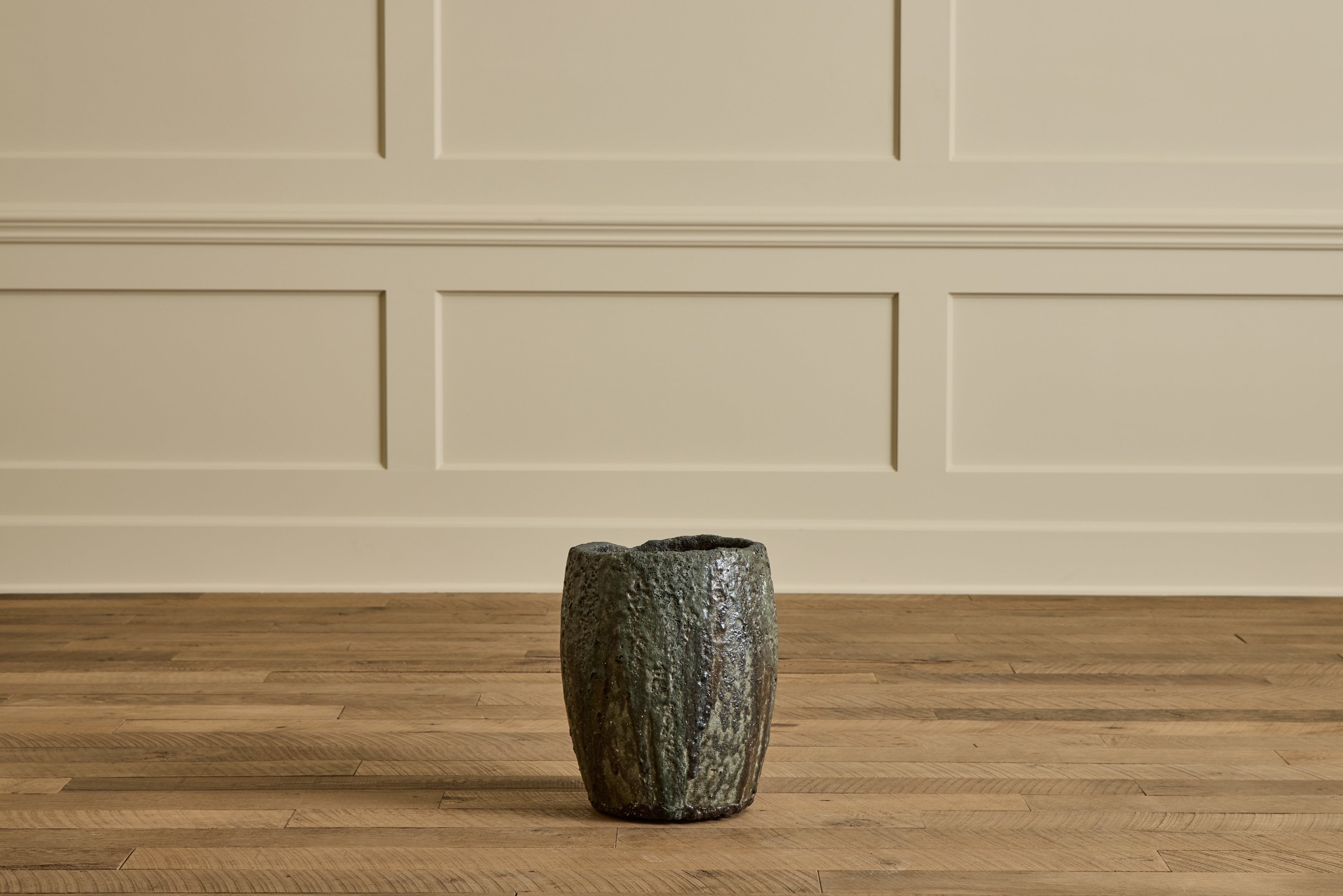 Large Bronze Crucible Vase