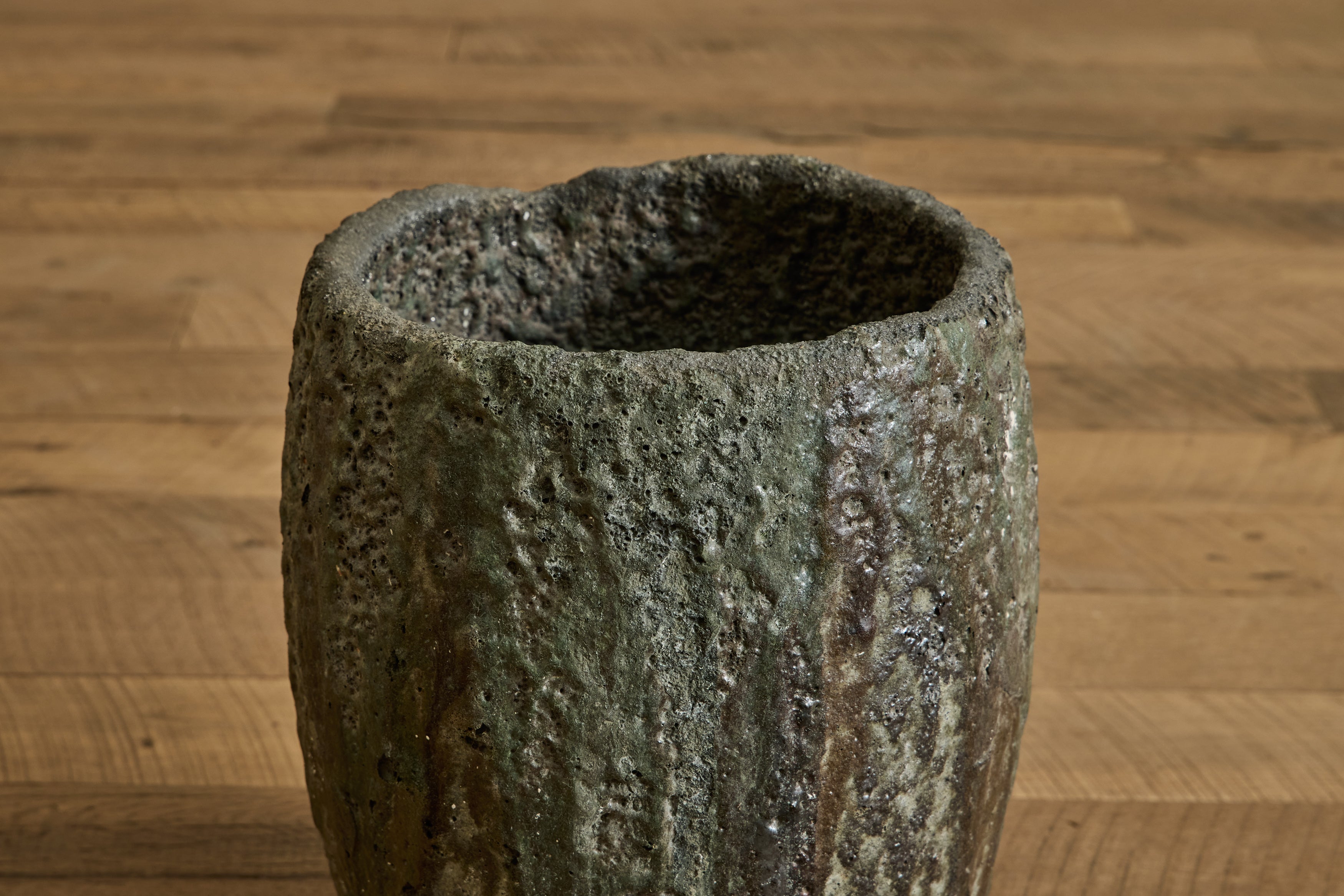 Large Bronze Crucible Vase