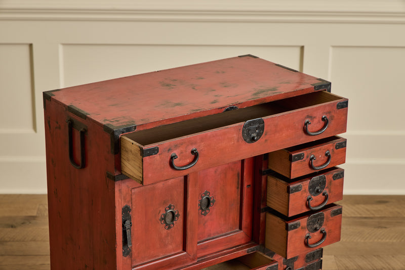 Red Tansu Chest
