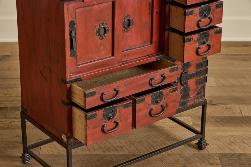 Red Tansu Chest