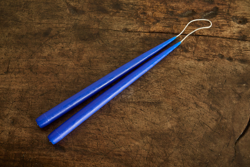 Beeswax Tapers, Cobalt