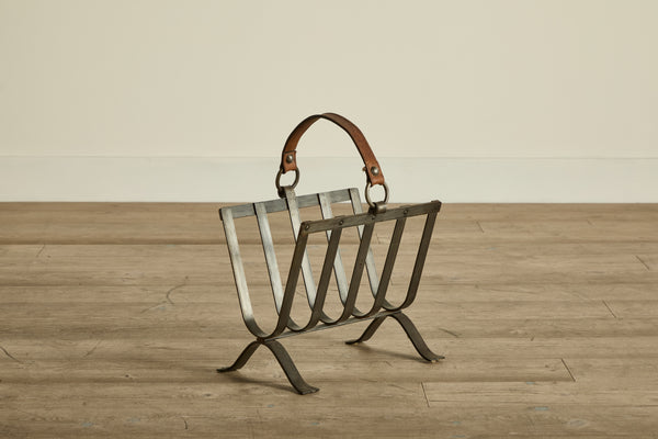 Iron & Leather Magazine Rack (LA)