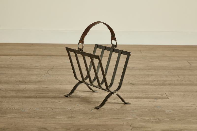 Iron & Leather Magazine Rack (LA)