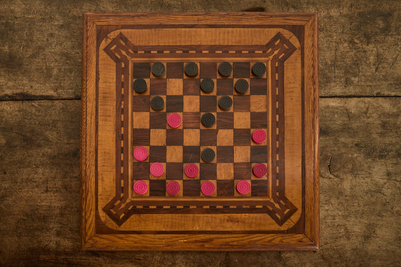 Inlay Wood Checker Board (LA)