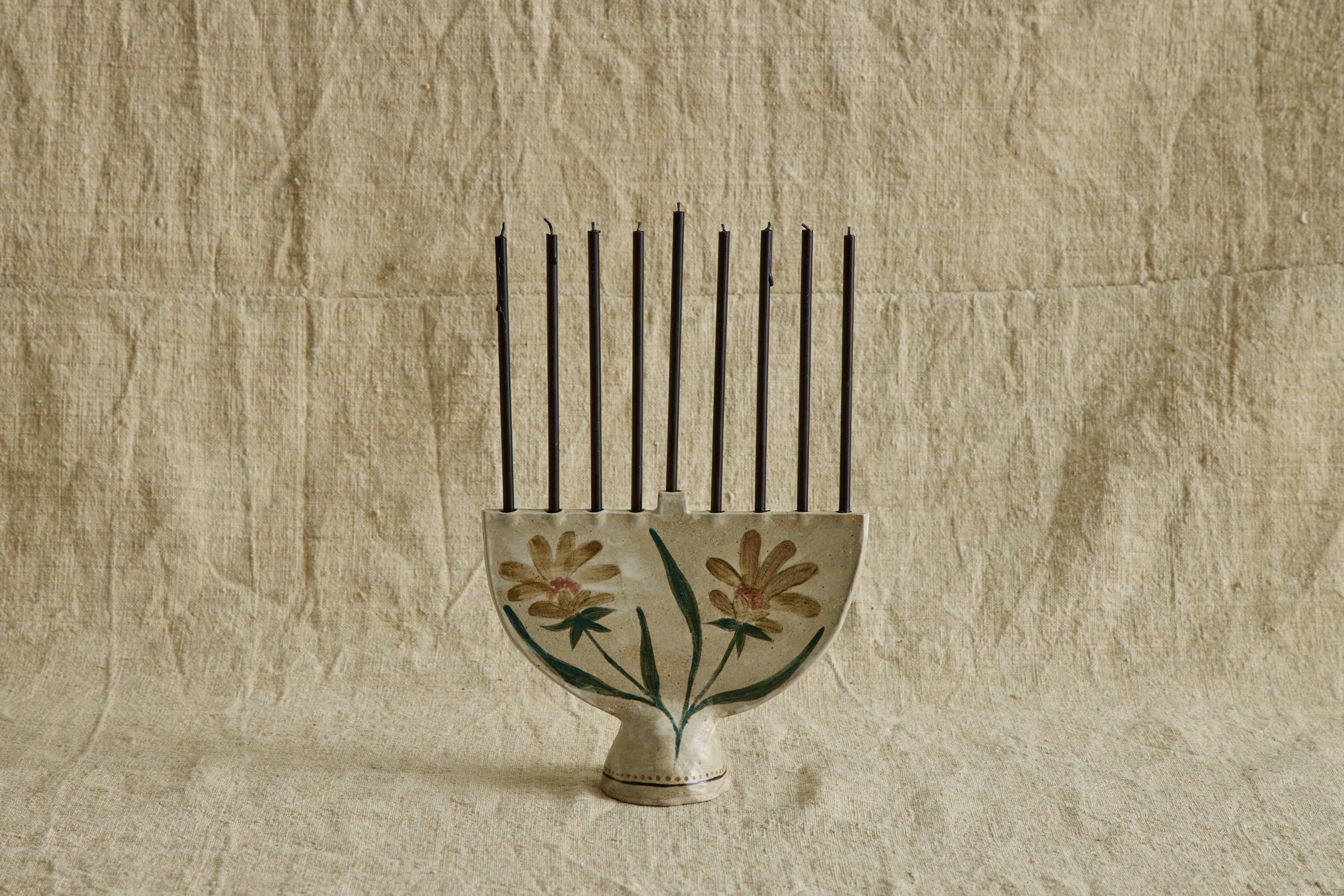 Ceramic Menorah, Botanical