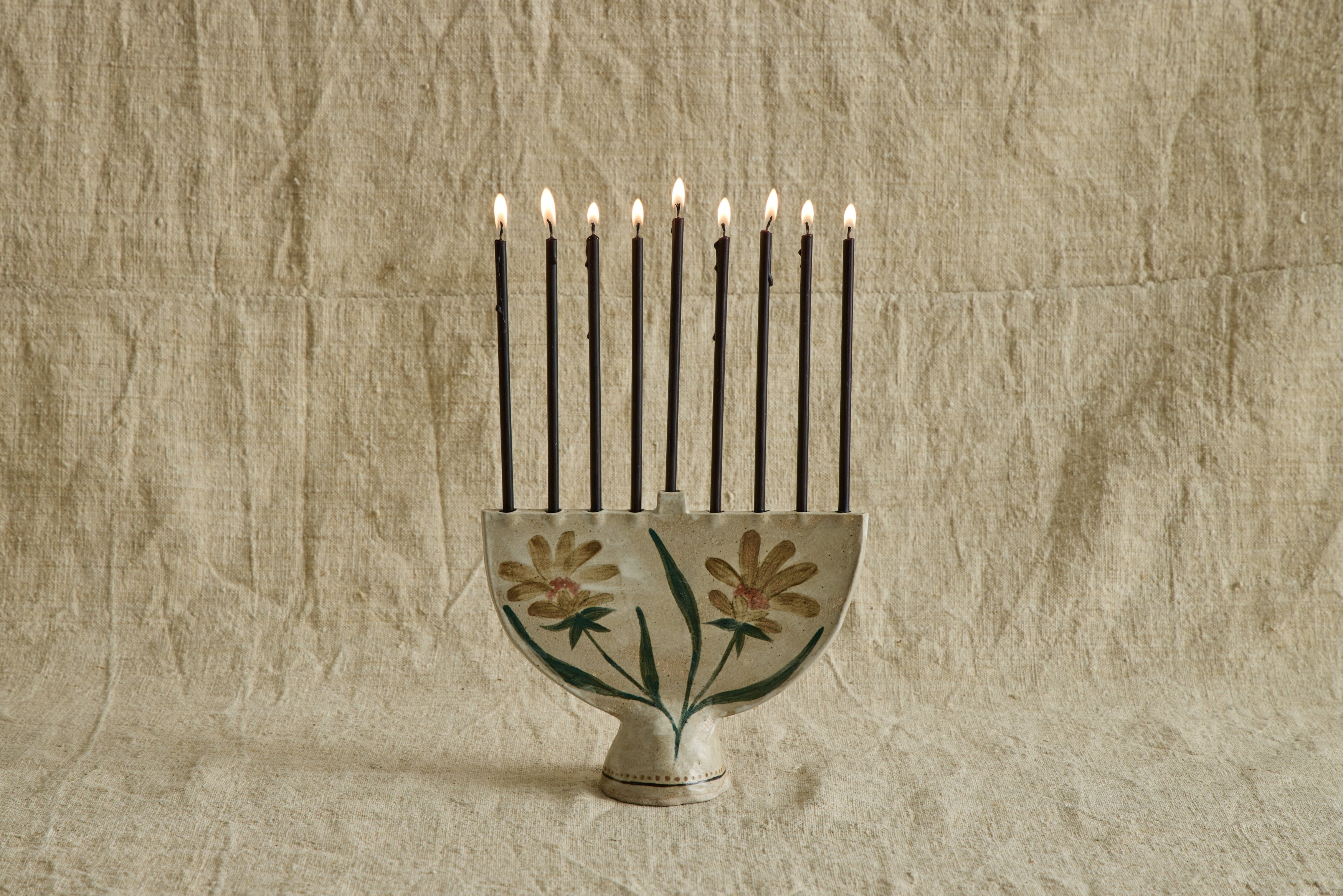 Ceramic Menorah, Botanical