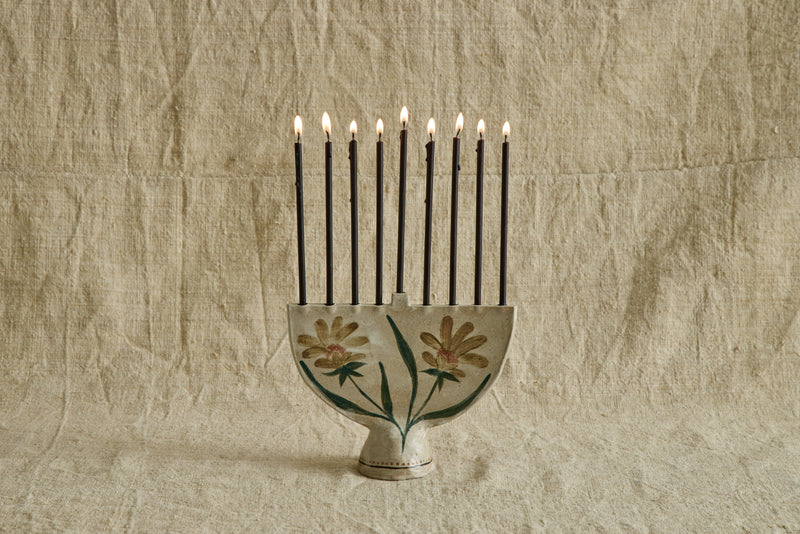 Ceramic Menorah, Botanical