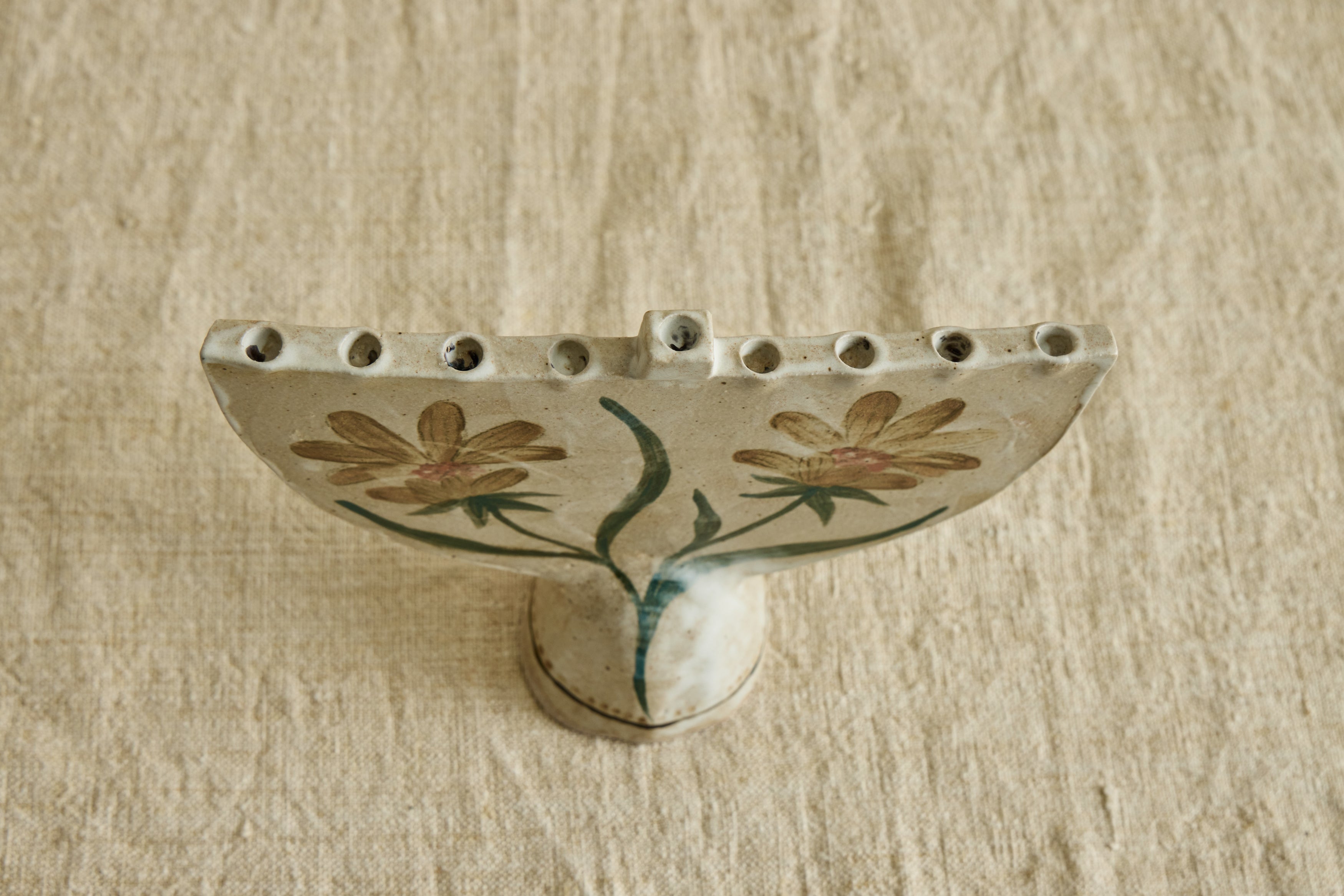Ceramic Menorah, Botanical