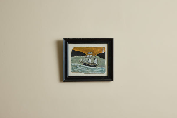 Schooner Against an Orange Sky