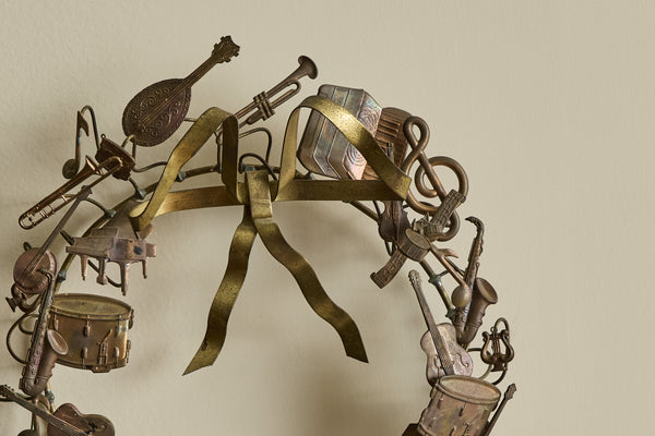 Dresden Brass Musical Wreath 9"