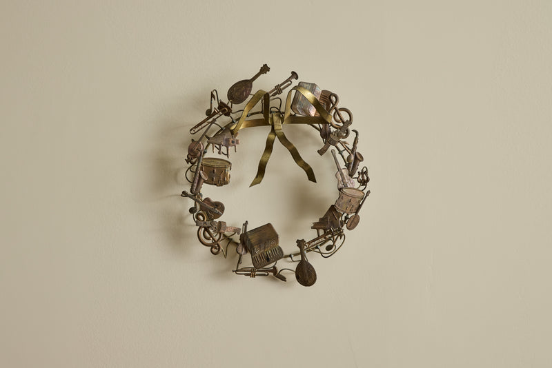 Dresden Brass Musical Wreath 9"