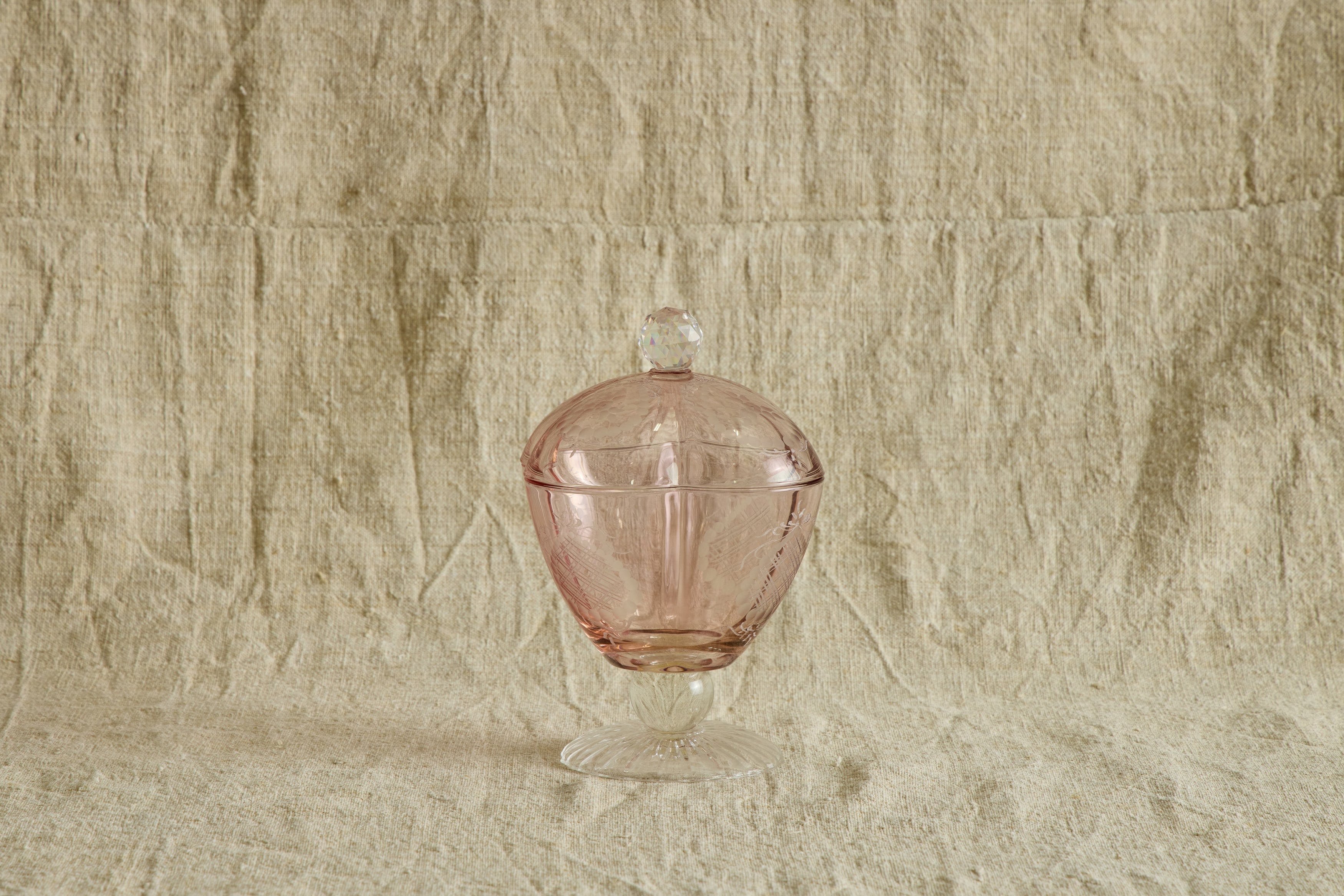 Etched Glass Candy Dishes