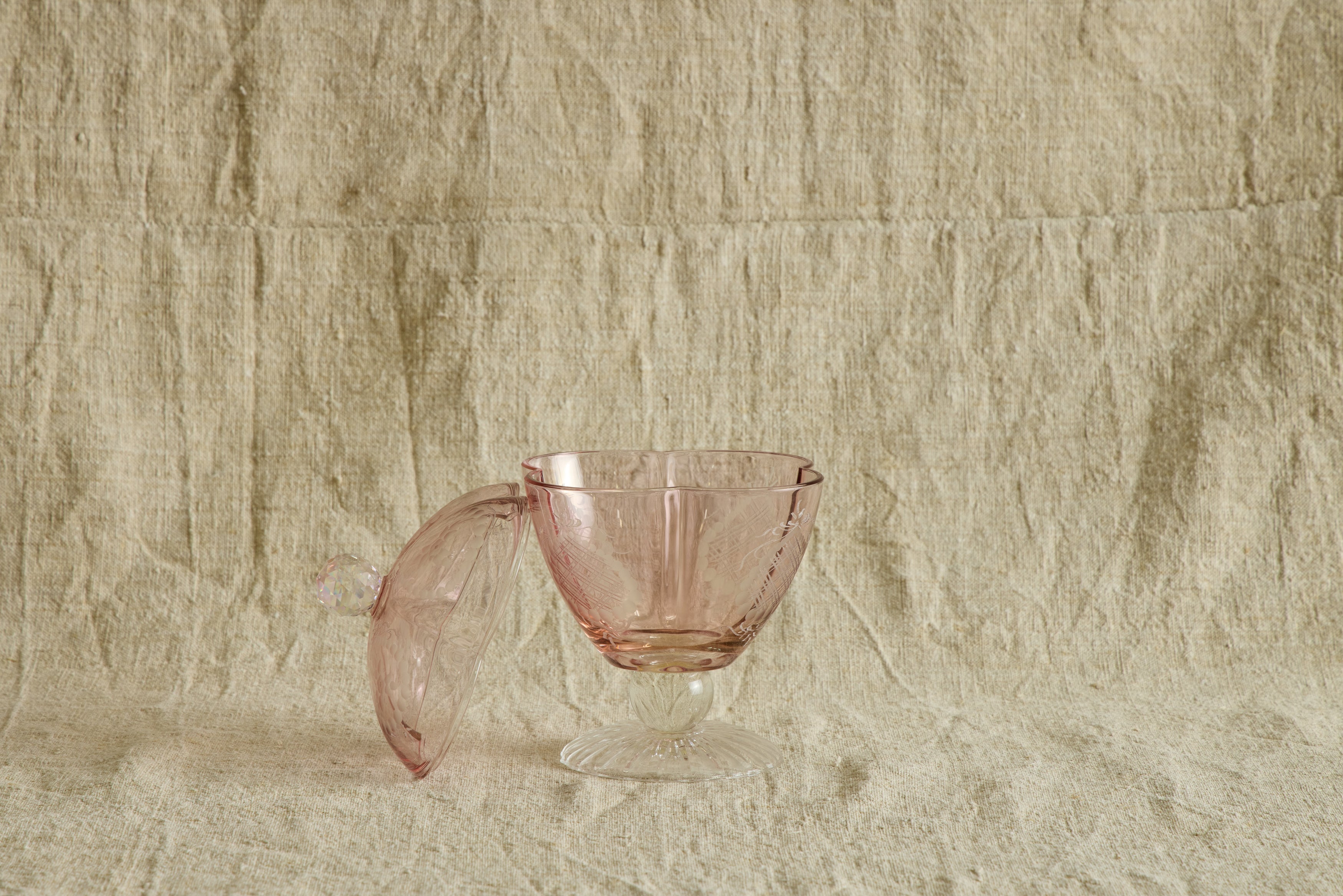 Etched Glass Candy Dishes