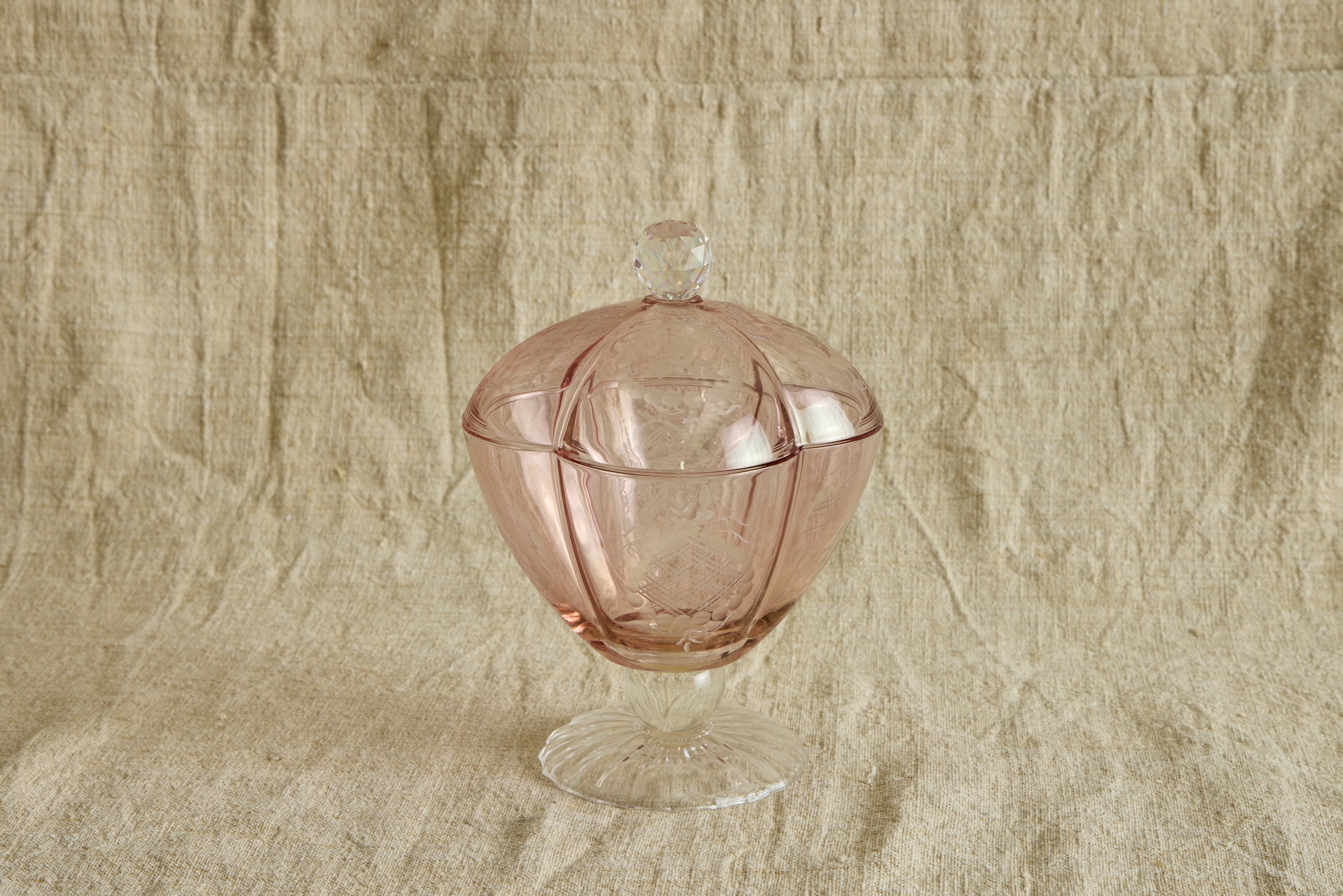 Etched Glass Candy Dishes