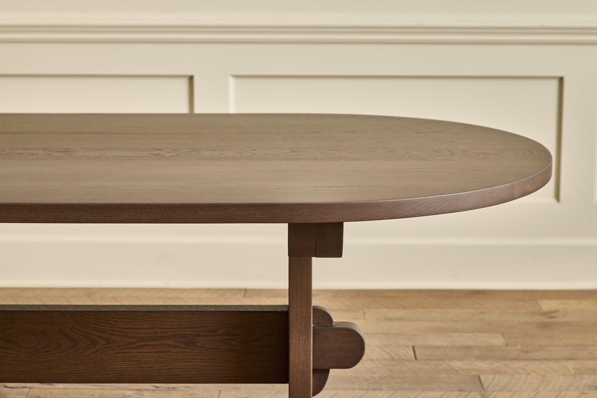 Oval Trestle Dining Table, 108"