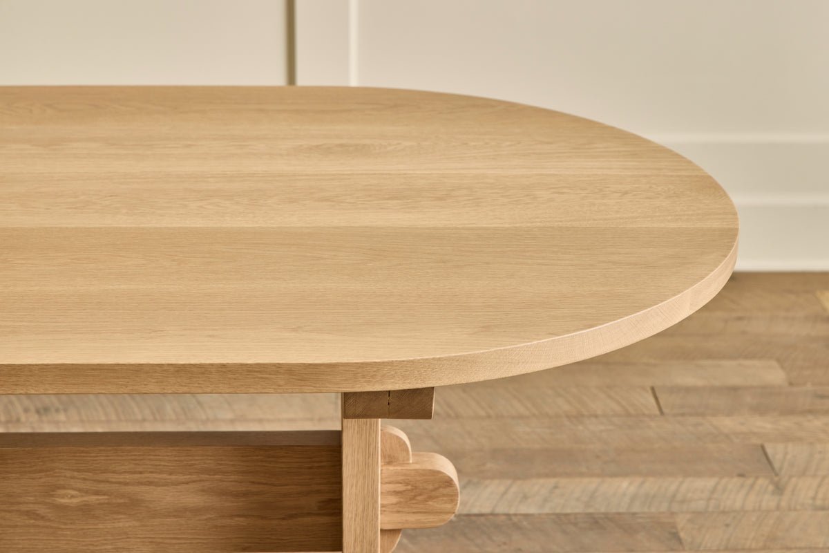 Oval Trestle Dining Table, 82"