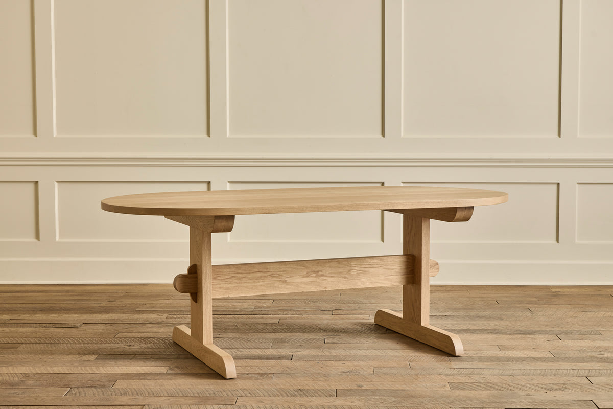 Oval Trestle Dining Table, 82"