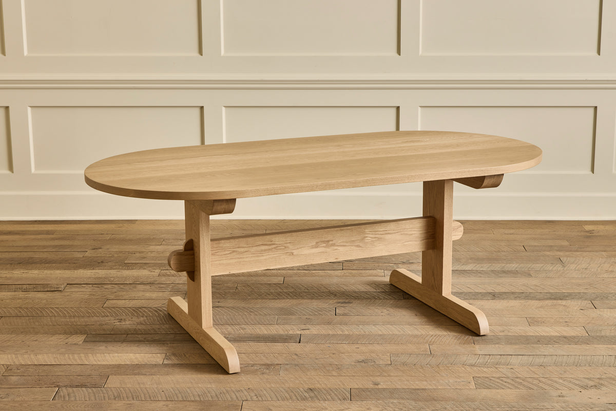 Oval Trestle Dining Table, 82"