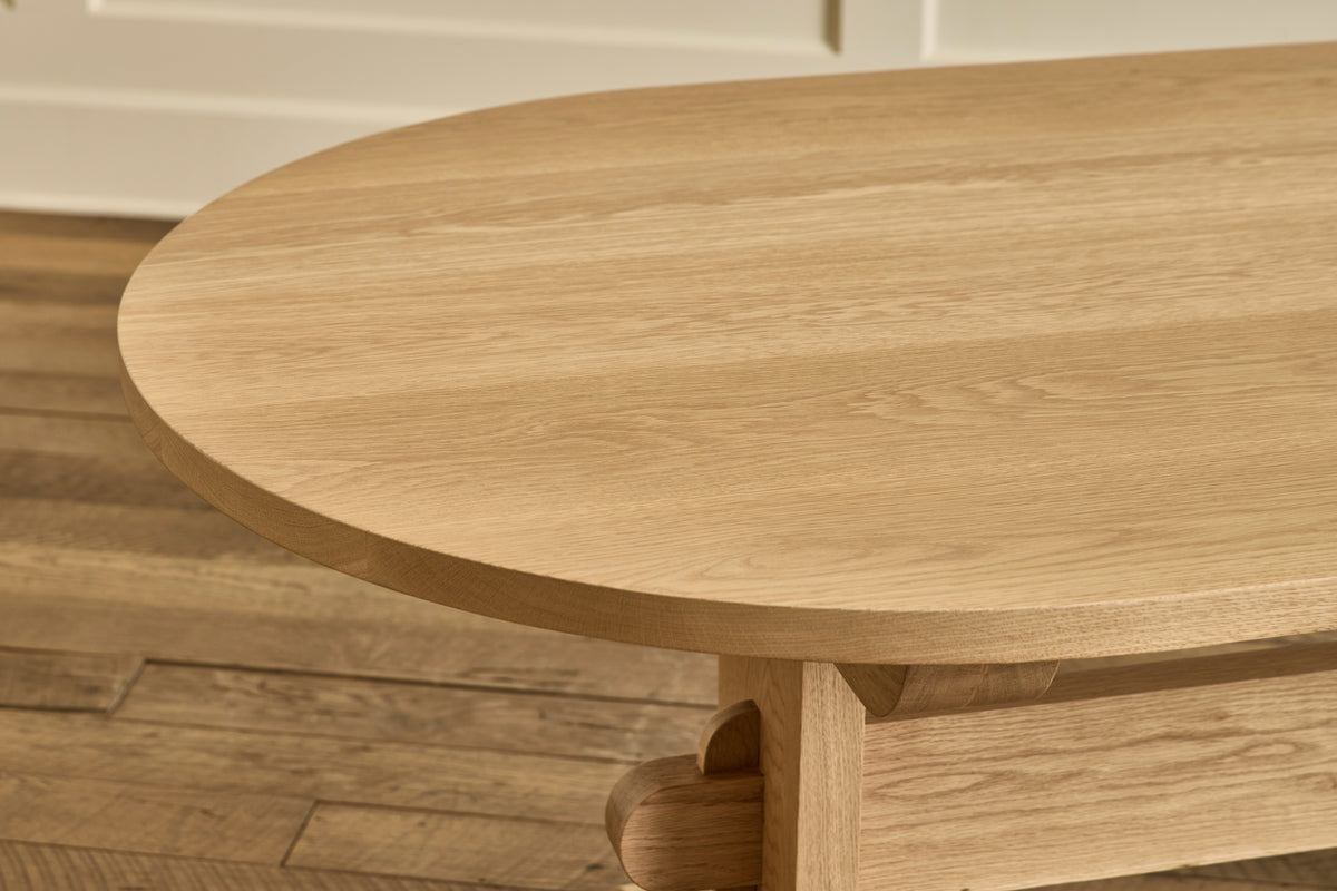 Oval Trestle Dining Table, 82"