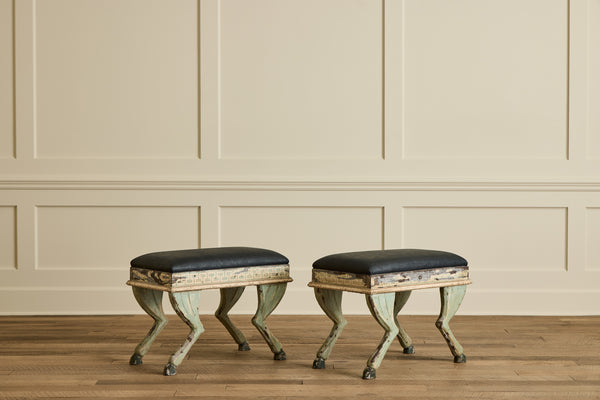 Pair of Painted Hoof Stools