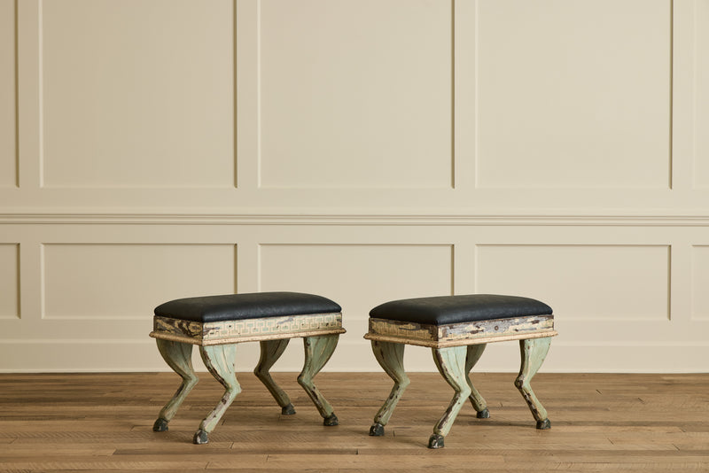 Pair of Painted Hoof Stools
