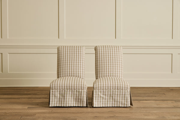 Pair of Skirted Slipper Chairs