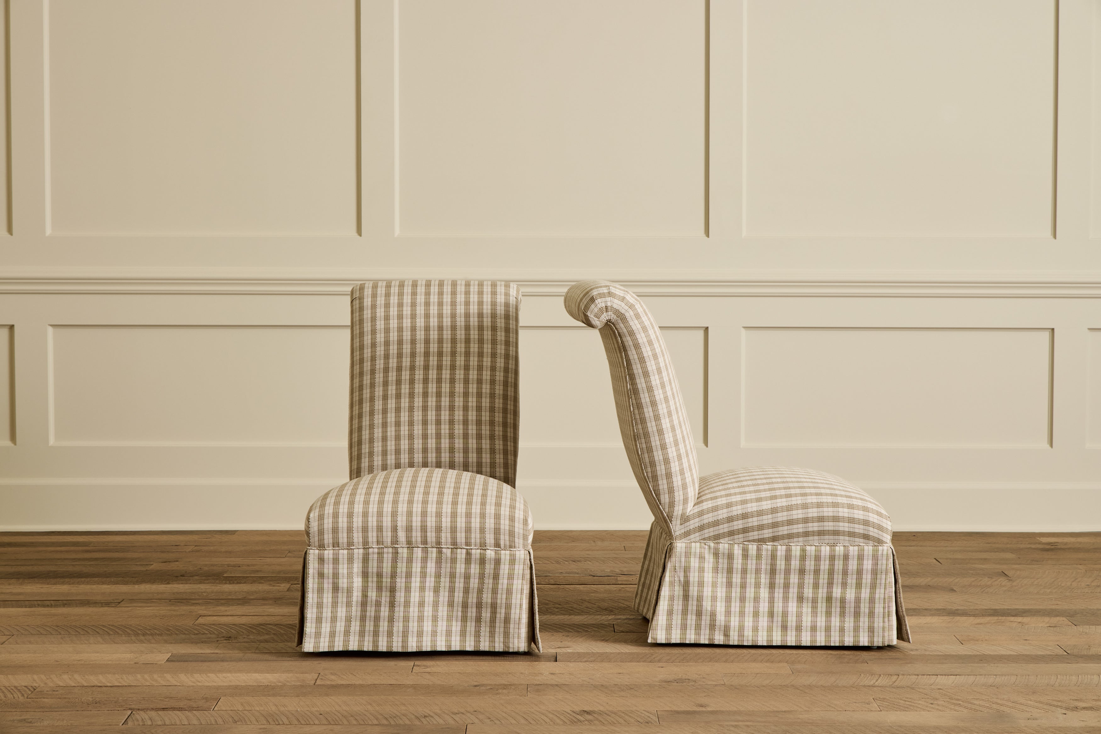 Pair of Skirted Slipper Chairs
