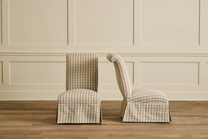 Pair of Skirted Slipper Chairs