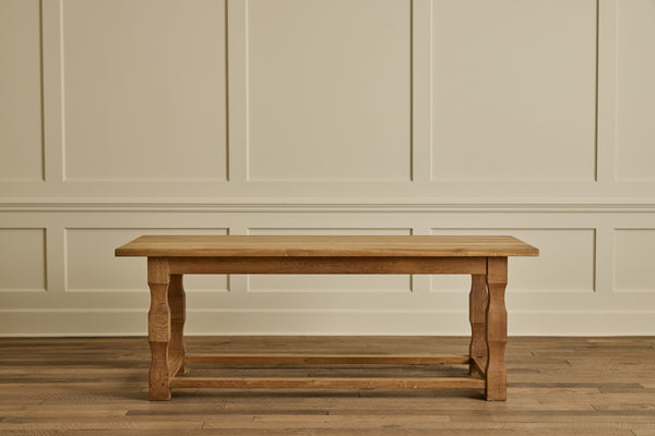 Brutalist Oak Dining Table