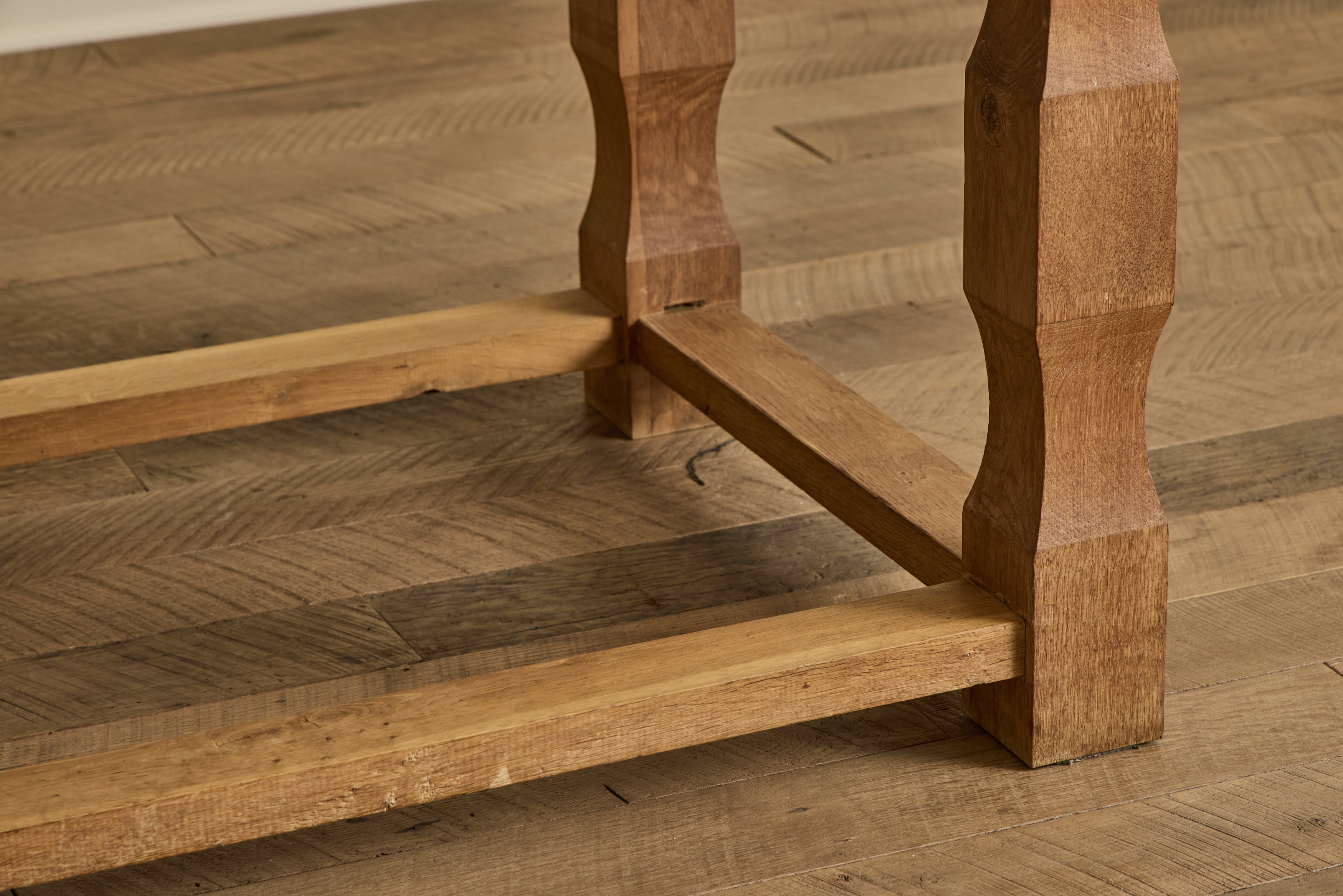 Brutalist Oak Dining Table