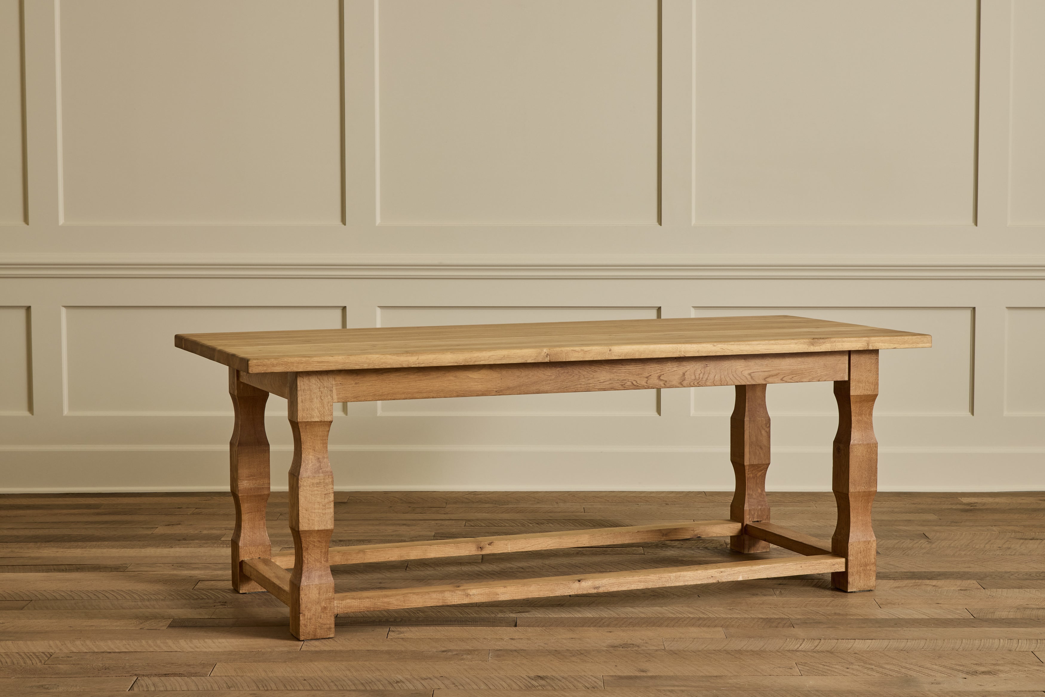 Brutalist Oak Dining Table