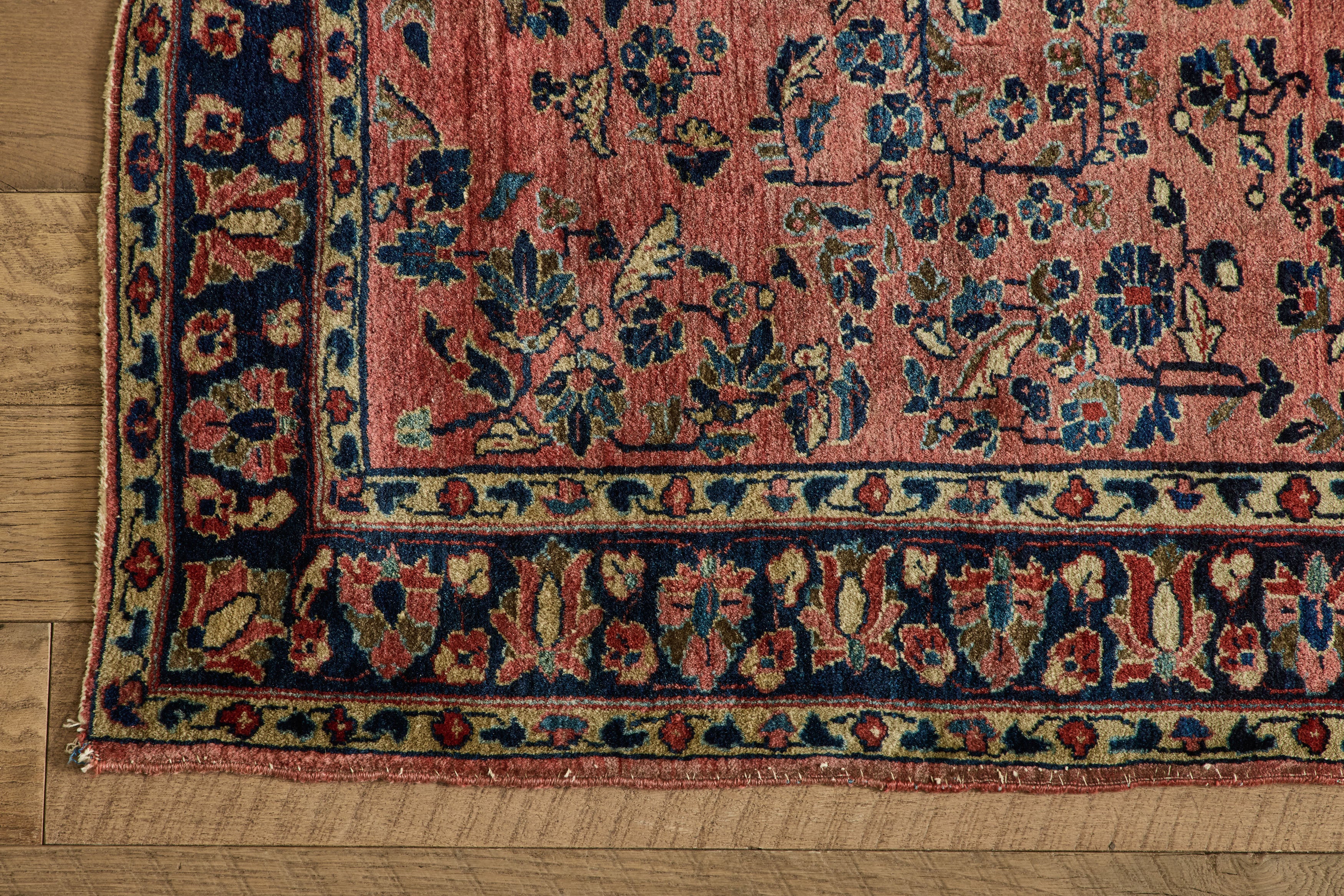 Rose Pink Sarouk Rug 3'7 X 4'10